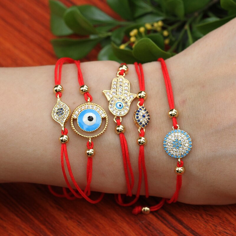 Turkish Eye Bracelet Adjustable Red String